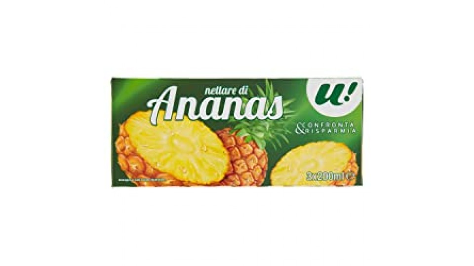 U! Confronta&Risparmia - Nettare Di Ananas In Brick , 3X200Ml