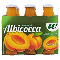 U! Confronta&Risparmia - Nettare Di Albicocca In Bottigliette , 6X125Ml