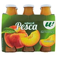 U! Confronta&Risparmia - Nettare Di Pesca In Bottigliette , 6X125Ml