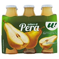 U! Confronta&Risparmia - Nettare Di Pera In Bottigliette , 6X125Ml