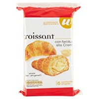 Unes, Merendine 6 Croissant Farciti alla Crema Pasticcera