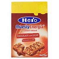4 BARRETTE DI CEREALI con Cioccolato al Latte Hero Muesly Energia