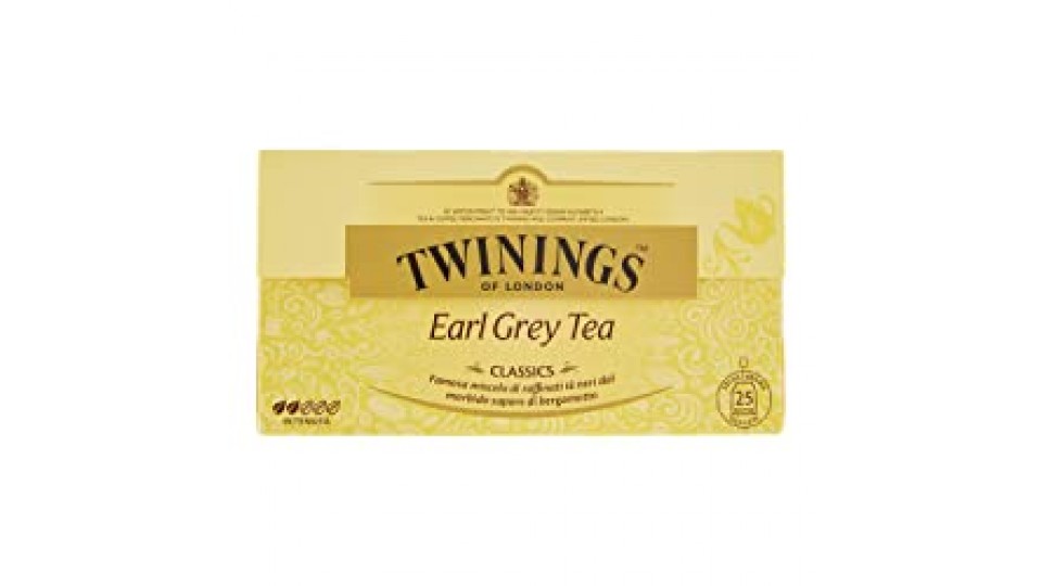 Twinings - Earl Grey Tea Classics, Famosa Miscela Di Raffinati Tè Neri Dal Morbido Sapore Di Bergamotto