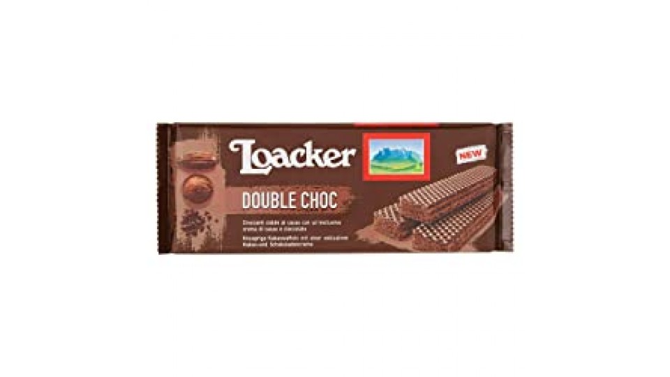 BISCOTTI WAFER LOACKER CLASSIC DOUBLE CHOC PACCHETTO 175 GR SNACK CIOCCOLATO