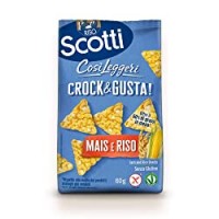 Riso Scotti - Crock & Gusta Mais e Riso - Triangoli di Mais e Riso, Snack Senza Glutine