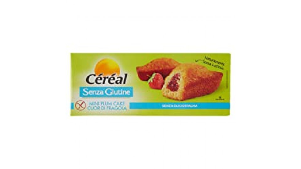 Céréal Plum Cake Cuor Fragola senza Glutine - Merendine Senza Latte - Senza Lattosio