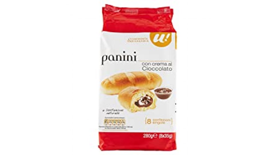 U! Confronta&Risparmia - 8 Panini Con Crema Al Cioccolato 