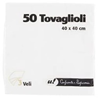 50 TOVAGLIOLI BIANCHI 3 Veli 40x40cm U! Confronta&Risparmia