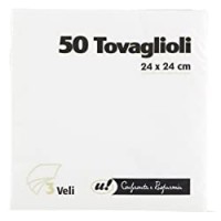 50 TOVAGLIOLI BIANCHI 3 Veli 24x24cm U! Confronta&Risparmia