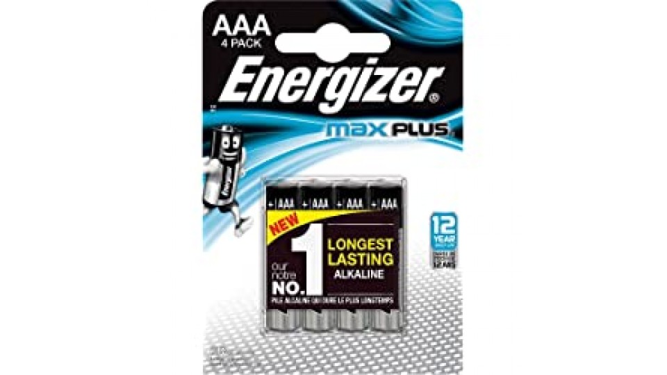 Energizer E301321400 Max Plus Micro (AAA) - 4 pezzi, cromato