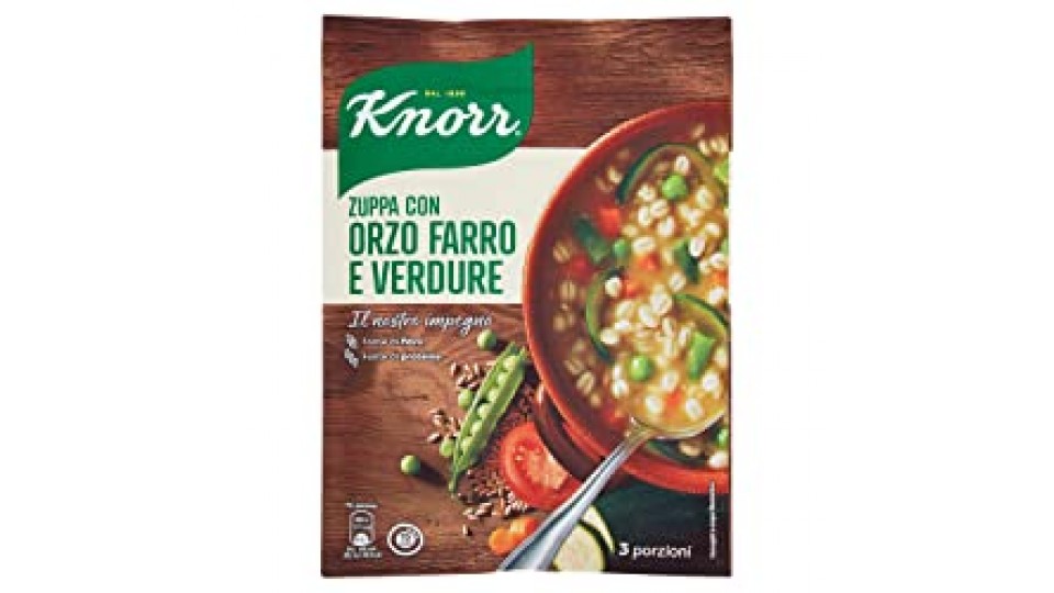 Knorr - Le Cerealose, Zuppa con Orzo, Farro e Verdure - 106 g