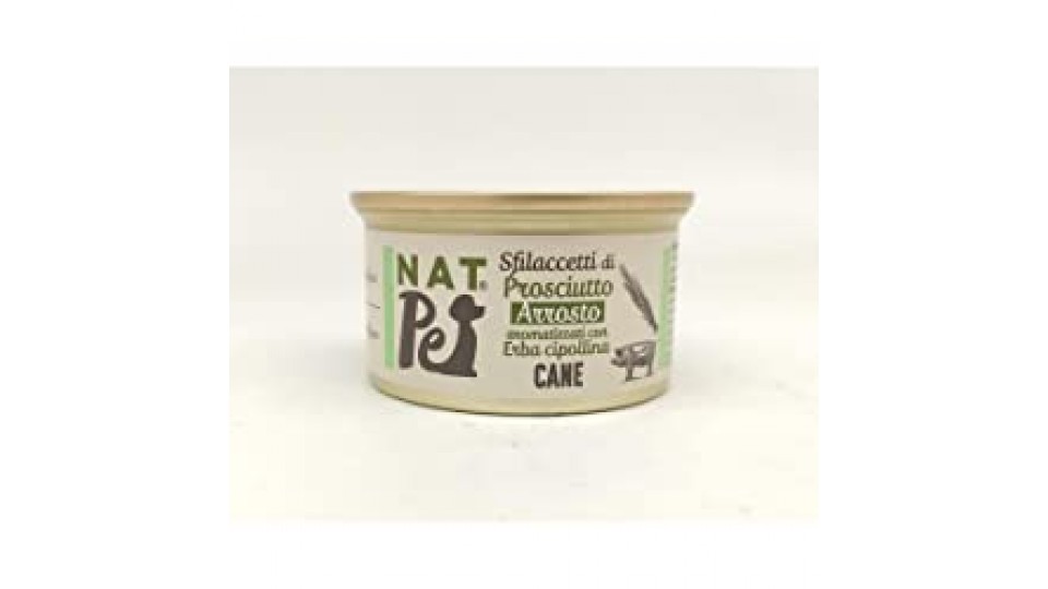 Nutripet Cibo Umido per Cani Nat Pet Prosciutto arrosto ed Erba Cipollina 24 pz x 85 g