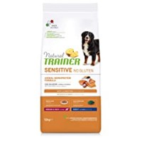 Natural Trainer Sensitive No Gluten - Cibo per Cani Medium&MaxiAdult con Salmone e Cereali Integrali