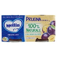 Mellin Omogeneizzato, Prugna con Mela- 2 Pezzi da 100 g - Totale: