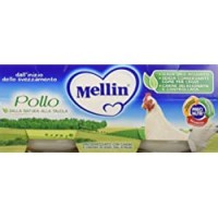 Mellin Alimento per l'Infanzia, Omogenizzato con Carne di Pollo e Farina di Riso - 2 Vasetti da