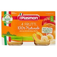 Plasmon 4 Frutti Omogeneizzato - 2 \Pezzi da 104 g, Totale:
