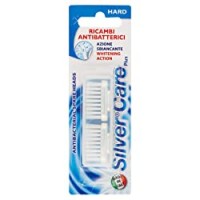 2 RICAMBI ANTIBATTERICI HARD Testine Spazzolino Silver Care Plus