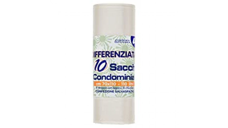 10 SACCHI PATTUMIERA TRASPARENTI 70x110cm 110L U! Confronta&Risparmia