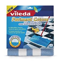 Vileda Panno Pavimenti Cotone con Microfibra, con Cotone Assorbente, per Ogni Tipo di Pavimento, Lavabile in Lavatrice