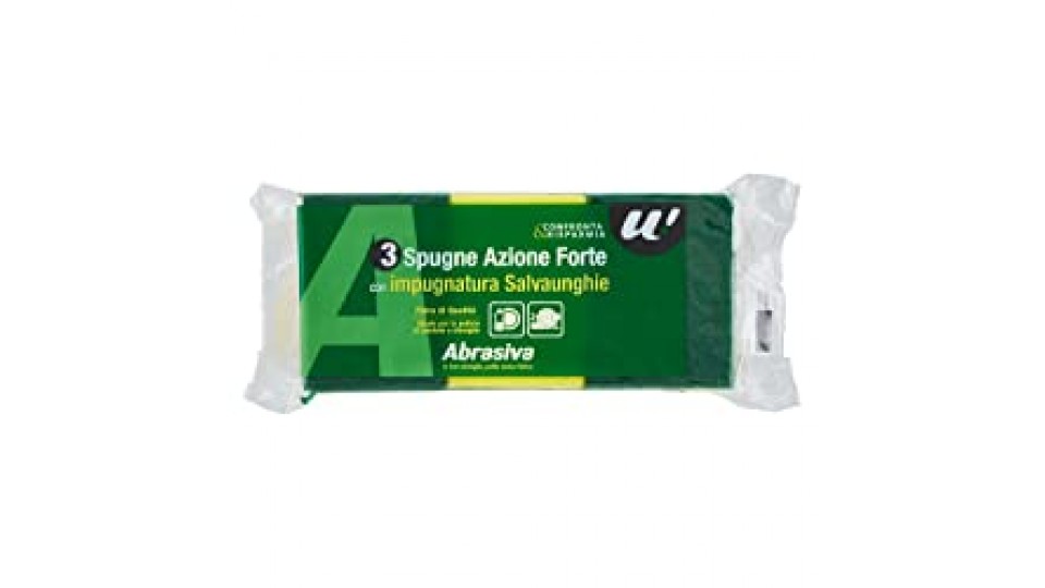 SPUGNE AZIONE FORTE ABRASIVA 3 Pezzi U! Confronta&Risparmia