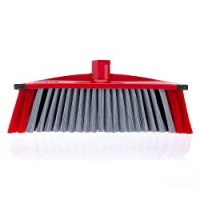Vileda 3Action Scopa per Interni, con 3 Diverse Setole, Cattura Polvere, Morbida, per Angoli, Raccoglie Tutti i Tipi di Sporco, Rosso-Grigio