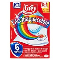 Grey L'Acchiappacolore Fogli Cattura Colore Lavatrice, Evita Incidenti Lavaggio, Anti-Sporco, Confezione