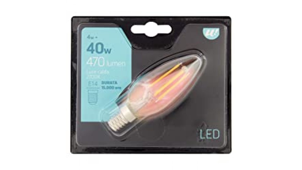 Lampada LED Oliva Fil. E14 4W U! Confronta e Risparmia