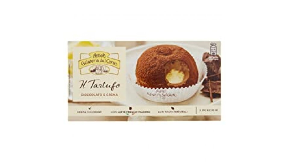 ANTICA GELATERIA DEL CORSO - TARTUFO Cioccolato e Crema gelato alla Crema e Cioccolato