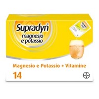 Supradyn Magnesio e Potassio - Integratore Multiminerali per Afa, Caldo e Attività Fisica - 14 Bustine Effervescenti Gusto Arancia