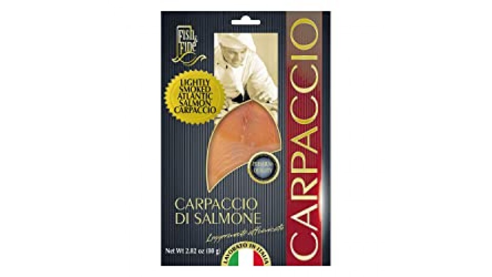 Fish & Fine Carpaccio di Salmone Leggermente Affumicato a Fette