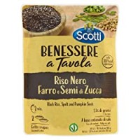 Riso Scotti - Benessere a Tavola Riso Integrale Nero, Farro e Semi di Zucca - Pronto in 2 Minuti