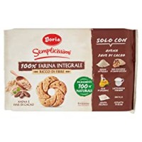 Doria Pacchetto di Biscotti al Gusto di Avena e Fave di Cacao, Farina 100% Integrale