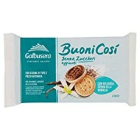 Galbusera - DueCosì, Biscotti Farciti Senza Zuccheri Aggiunti, Cacao e Vaniglia - 160 g, confezione da