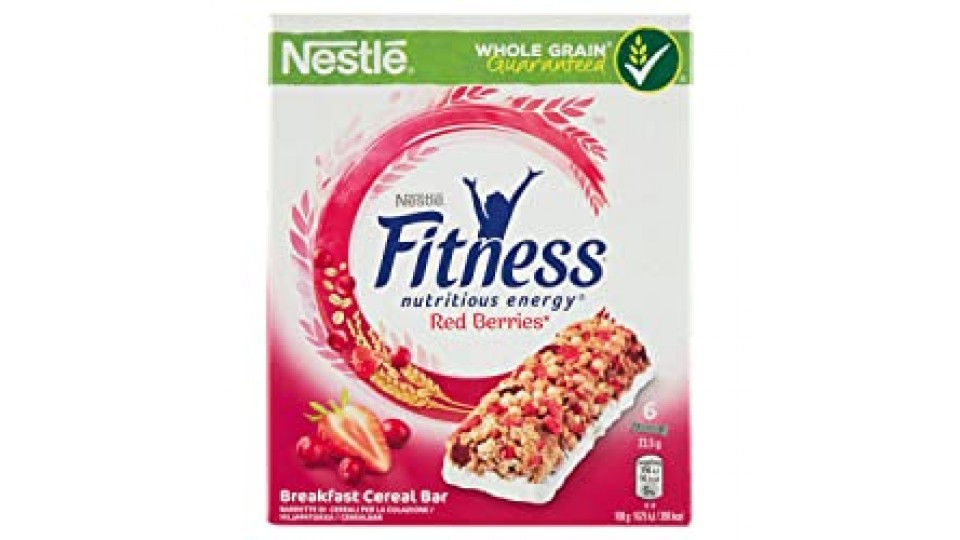 FITNESS FRUTTI ROSSI Barrette di Cereali Integrali con Fragole e Mirtilli Rossi