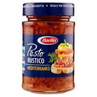 Barilla Sugo Pesto Rustico Mediterraneo, con Zucchine, Peperoni e Pomodori, Senza Glutine –