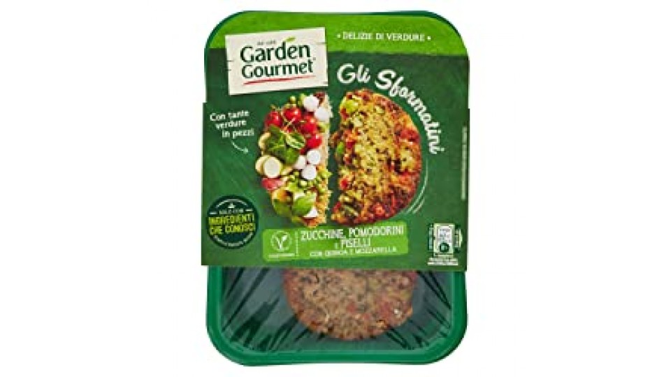 GARDEN GOURMET Sformatini vegetariani piselli pomodorini quinoa e mozzarella 200g (2 pezzi)