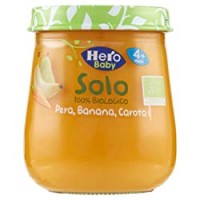 Hero Solo - Omogeneizzato di Pera, Banana e Carota 100 % BIO - 1 vasetto da