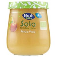 Hero Solo - Omogeneizzato di Pera e Mela 100 % BIO - 1 vasetto da