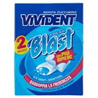 Vivident Fresh Blast Gomma da Masticare Senza Zucchero, Senza Glutine, Gusto Menta, Confezione da