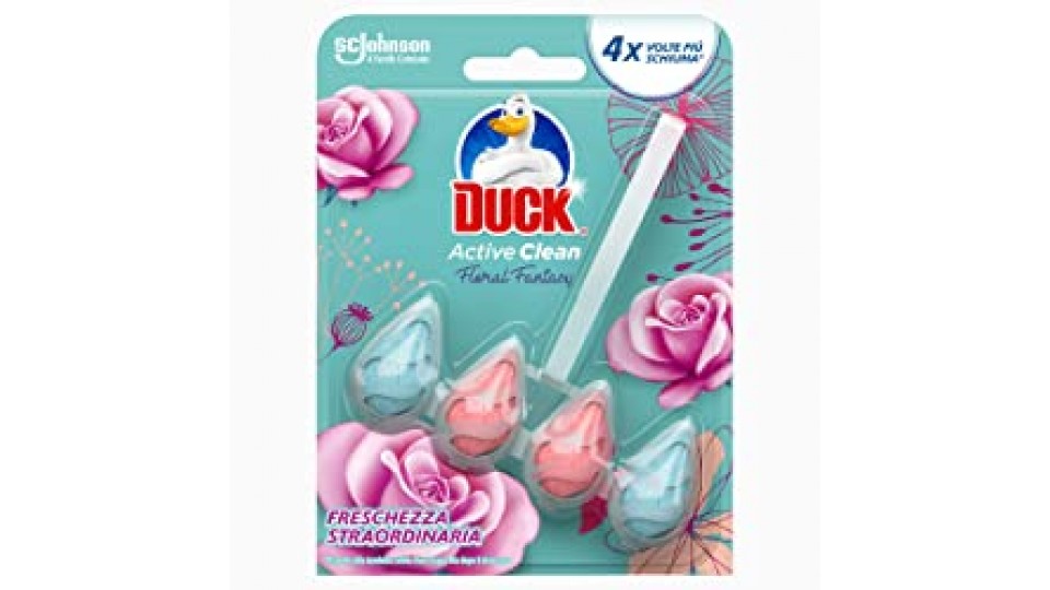 DUCK Active Clean Tavoletta Igienizzante WC, Profumo Floral Fantasy, Confezione da