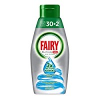 Fairy Platinum Gel Detersivo per Lavastoviglie, Brezza Marina, 30 + 2 Lavaggi, 100 % Dissoluzione e Pulizia, 1 unità
