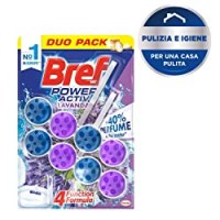 Bref WC Power Activ Lavanda, Detergente Profumatore in Pastiglie Igienizzante Bagno, Pulito, Fresco, 1 Confezione da