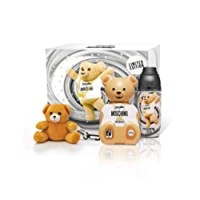 Coccolino by Moschino SHINE couvette Confezione Regalo con ammorbidente ultra concentrato 570 ml, perle di profumo per il bucato 275 gr, orsetto peluche Coccolino by Moschino