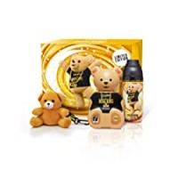 Coccolino by Moschino BLOOM Couvette Confezione Regalo con ammorbidente ultra concentrato 570 ml, perle di profumo per il bucato 275 gr, orsetto peluche Coccolino by Moschino