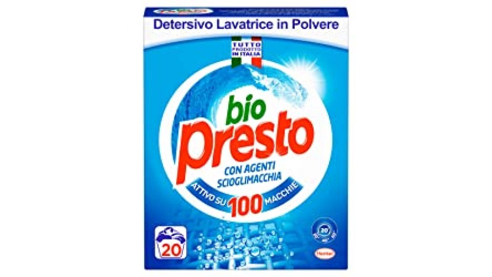 Bio Presto Detersivo Lavatrice in Polvere per Bucato, Rimozione delle Macchie