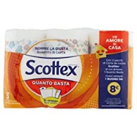 Scottex Quanto Basta, Carta Cucina Opzione Mezzo Strappo, Confezione Da 3 Maxi Rotoli
