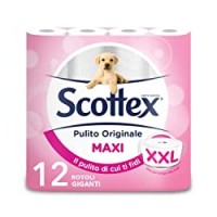 Scottex Pulito Gigante Carta Igienica, 12 Maxi Rotoli, 500 Strappi