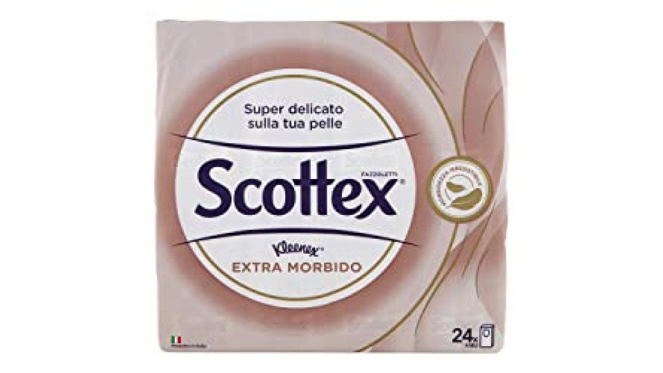 Scottex Extra Morbido Fazzoletti, 1 Confezione da 24 Pacchetti