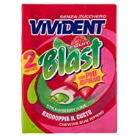 Vivident Fruit Blast Gomma da Masticare Senza Zucchero, Gusto Strawberry-Lime, Confezione da