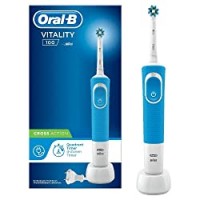 Oral-B Vitality 100 Spazzolino Elettrico Ricaricabile, 1 Manico Blu, 1 Testina di Ricambio CrossAction